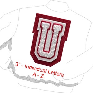 3" - A a la Z - Letras individuales de chenilla de bloque completo para nombres