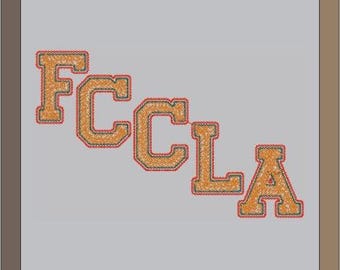 Diagonal Chenille FCCLA Letterman Jacket Patch P10130 - 4 My Jacket
