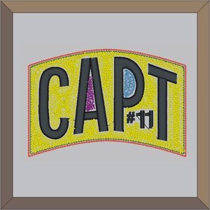 Chenille Captain Arch Position Number Letterman Jacket Patch P10148