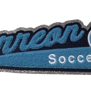 Chenille Schreibschrift Name mit Schwanz, Einsatz, Maskottchen auf Glitzerfilz -N40100
