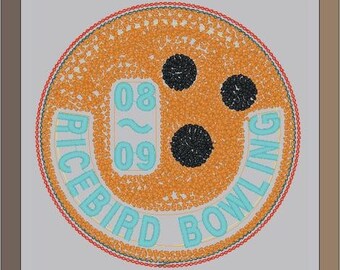Chenille Bowling Ball Letterman Jacket Patch P10011