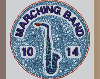 Chenille Band Saxophone Letterman Jacket Patch P10244 - 4 My Jacket
