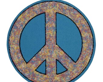 Chenille Multi-color Peace Symbol - Retro Styling - P10466