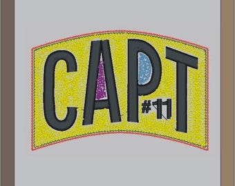 Chenille Captain Arch Position Number Letterman Jacket Patch P10148