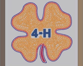 Chenille 4H Clover Letterman Jacket Patch P10022