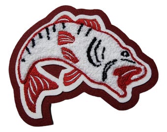 Chenille Letterman Jacket Bass Fish Patch P10174 - 4 My Jacket