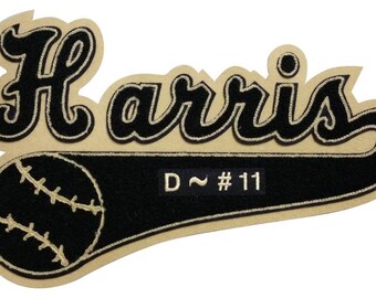 Chenille Letter Jacket Script Name With Baseball Sport Insert - N40063