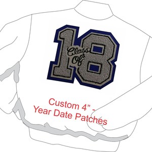 Diseños de Chenille/Embroidery hechos a mano individualmente para chaquetas de escuela secundaria, suéteres y ropa corporativa.  ¡Satisfacción garantizada!