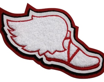 Chenille Letterman Track Patch with Comb Satin / Chain Border - P10236