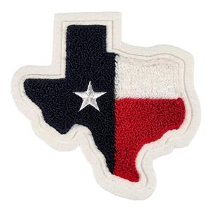 Chenille TX State Flag Patch with Embroidery Star - P10401