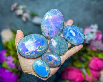 Ethically Sourced Purple Labradorite Crystal Palmstones