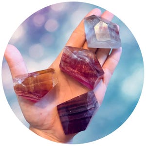 Formas de fluorita CANDY, fluorita pulida de formas libres, cristales fluorescentes