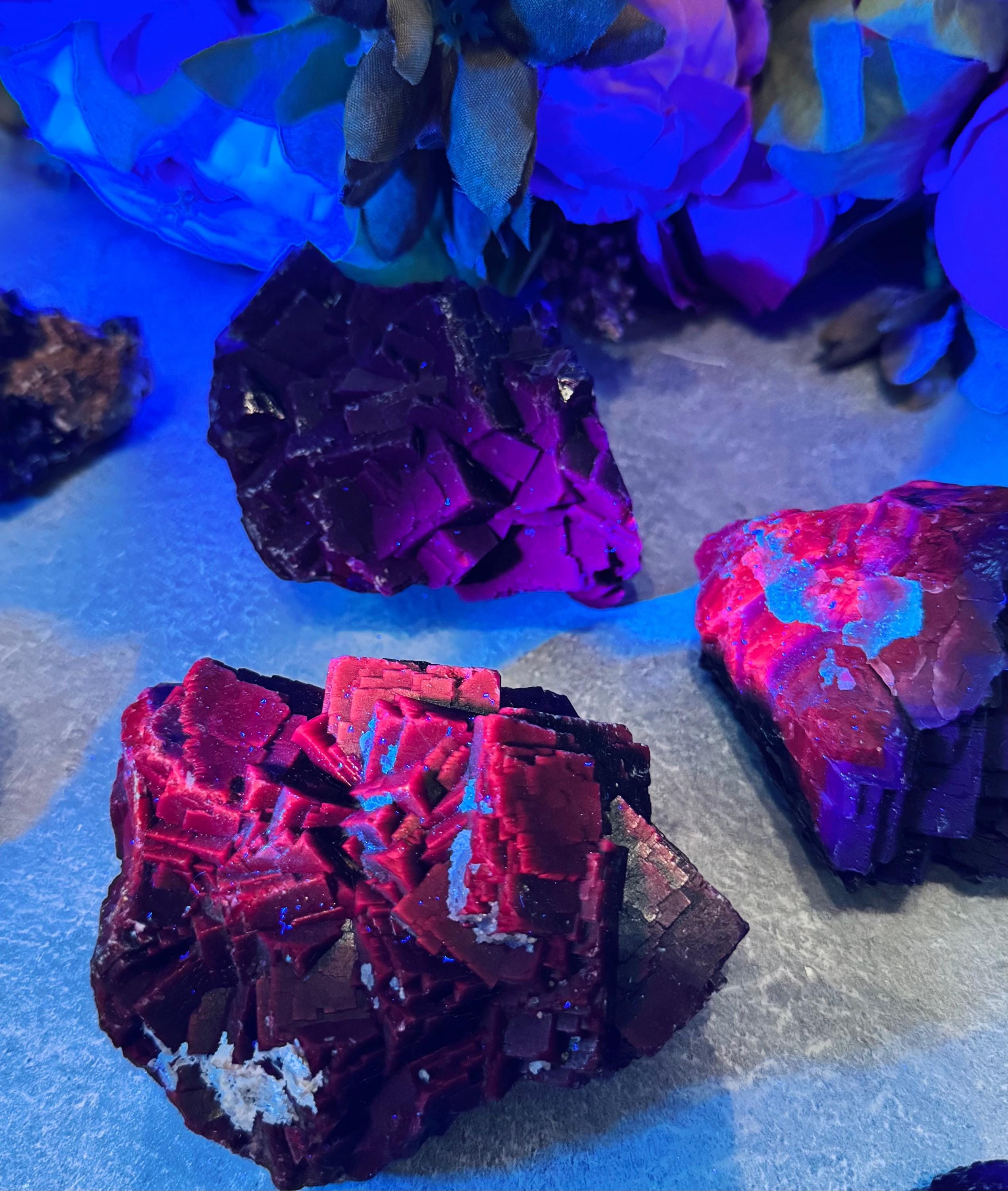 RARE Black Rose Fluorite Specimens, Fluoresce Red or Pink - Etsy