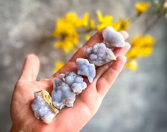 Raw Blue Chalcedony Specimens