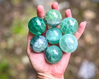 1 1/2" Fluorite Spheres, Green Fluorite, Purple Fluorite and Bicolor Fluorite