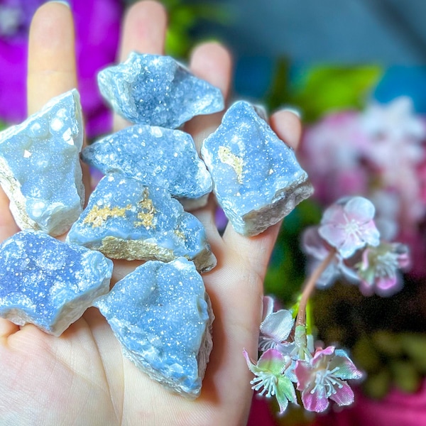 REAL Raw Blue Druzy Quartz Specimens