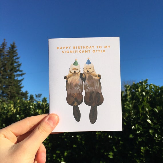 Wife Birthday Card Made For Each Otter Cute Cuddling Animals Birthday
