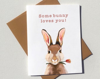 Bunny rabbit love card, plastic free and eco friendly, funny pun Valentines or anniversary greeting cards from west coast Vancouver Island