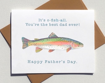 Ofishally the Best Dad Card, fisherman Father’s Day cards, eco friendly, funny fishing greeting cards from West Coast Vancouver Island