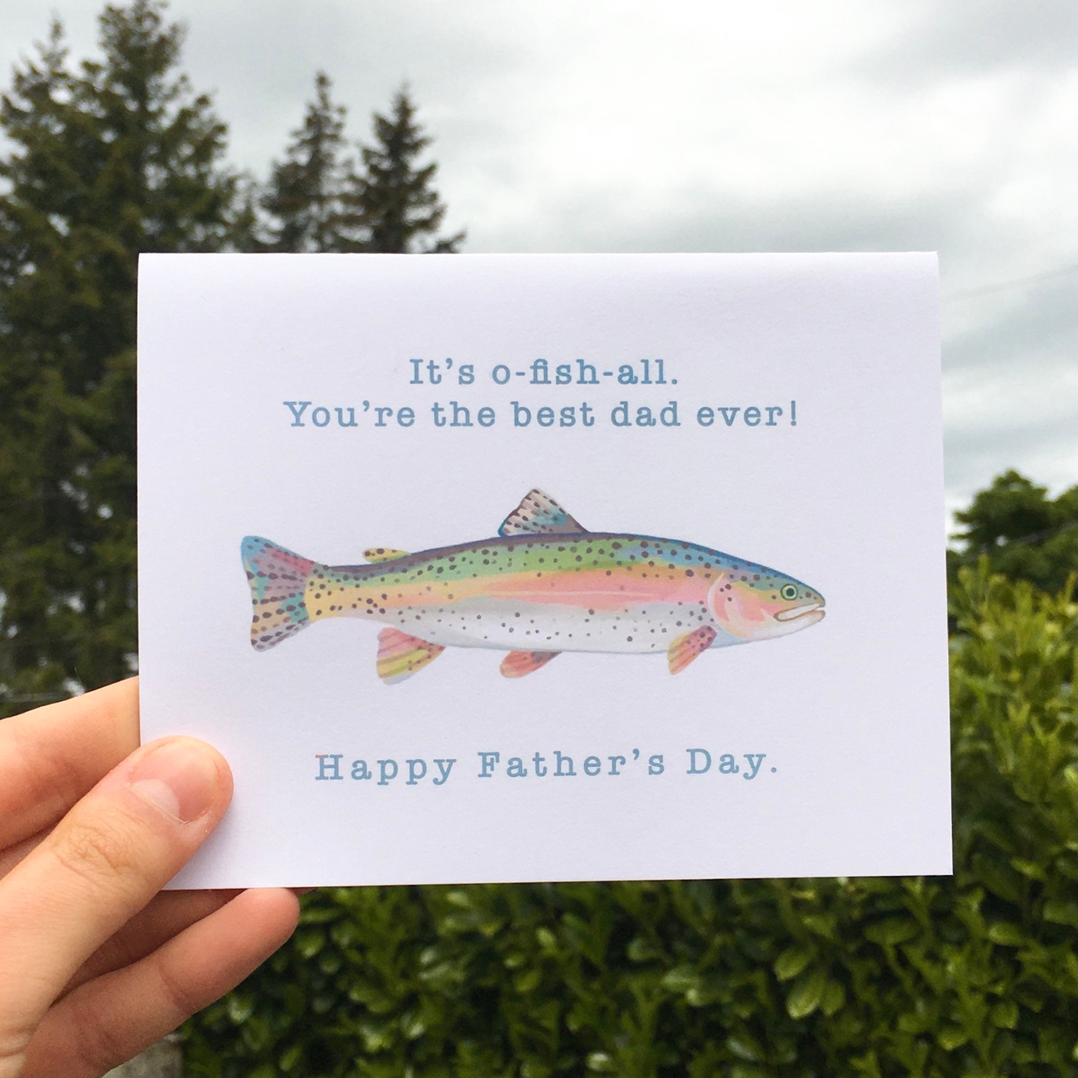 Angelkarte Für Großvater – „You're O-fish-ally The Best Grandad“, Blanko Innen, 15x15 Cm, Gemalt In UK!