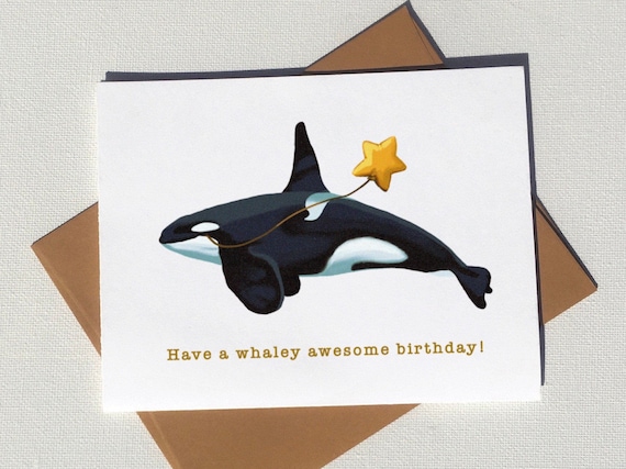 Old English Co. Tarjeta De Cumpleaños De Ballena De Un Tiempo Para