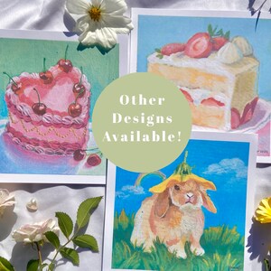 Cottagecore Flower Bunny Art Print, cute rainbow rabbit fairycore oil painting, colorful trendy artwork for girl nursery image 5