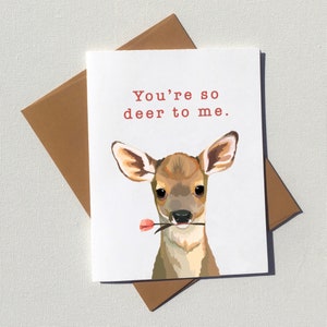 Carte d’amour de cerf, sans plastique et écologique, jeu de mots amusant Valentines ou cartes de vœux d’anniversaire de la côte ouest de l’île de Vancouver