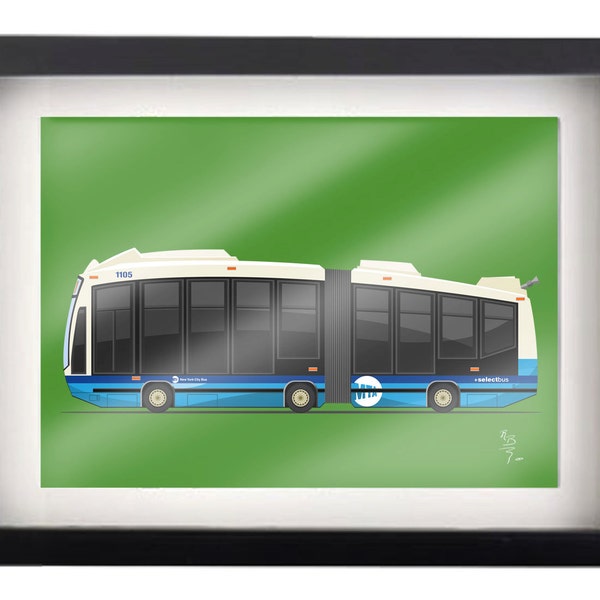 5"x7" NYC MTA Bus illustration