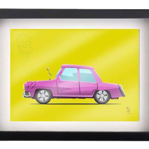 5&quot;x7&quot; Simpsons Family Car illustration