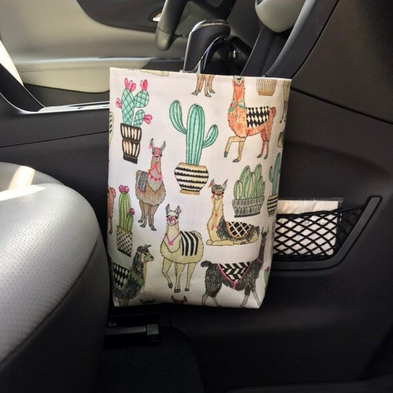 Buy Llama and Cactus Car Trash Can Waterproof Lining Car