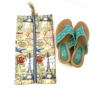 Travel Shoe Bag, Rome Expandable Zipper Shoe Bag, Luggage Organizer, Lined Shoe Bag, Travel Accessories, Hanging Storage Bag, Travel Gift