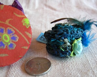 Tiny Blue Hat in Tiny Red Hat Box | Etsy