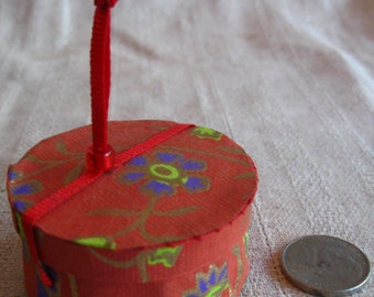 Tiny Blue Hat in Tiny Red Hat Box | Etsy