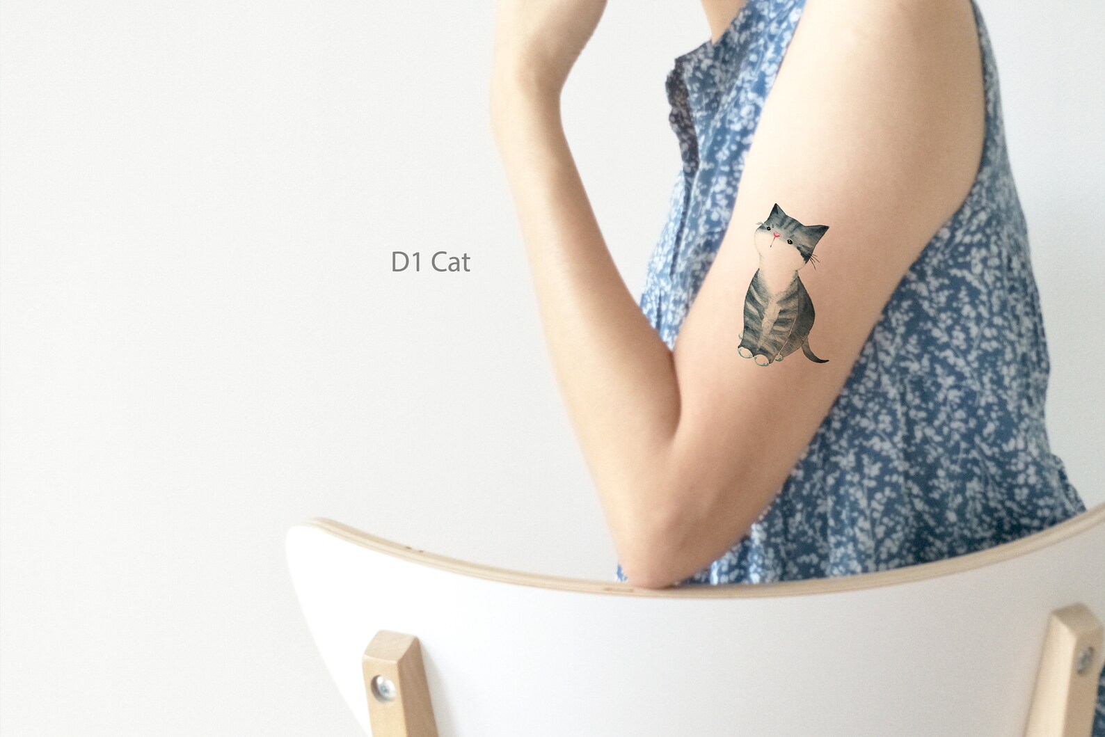 Cat Watercolor Tattoo Temporary Tattoo Cat Temporary Tattoo Etsy