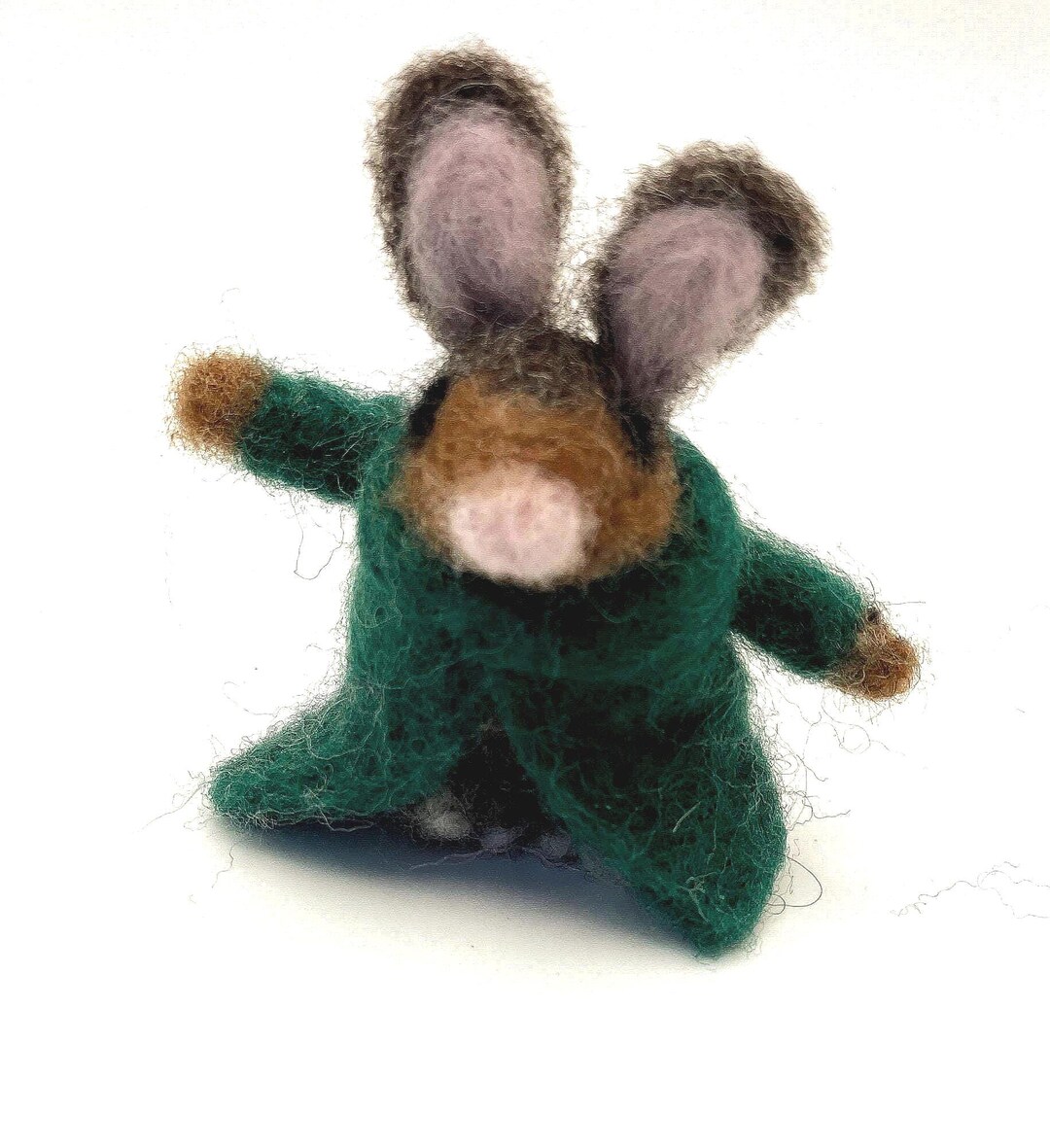 Tiny Needle Felted Bunny Wearing a Coat, Handmade Whimsical Miniature ...