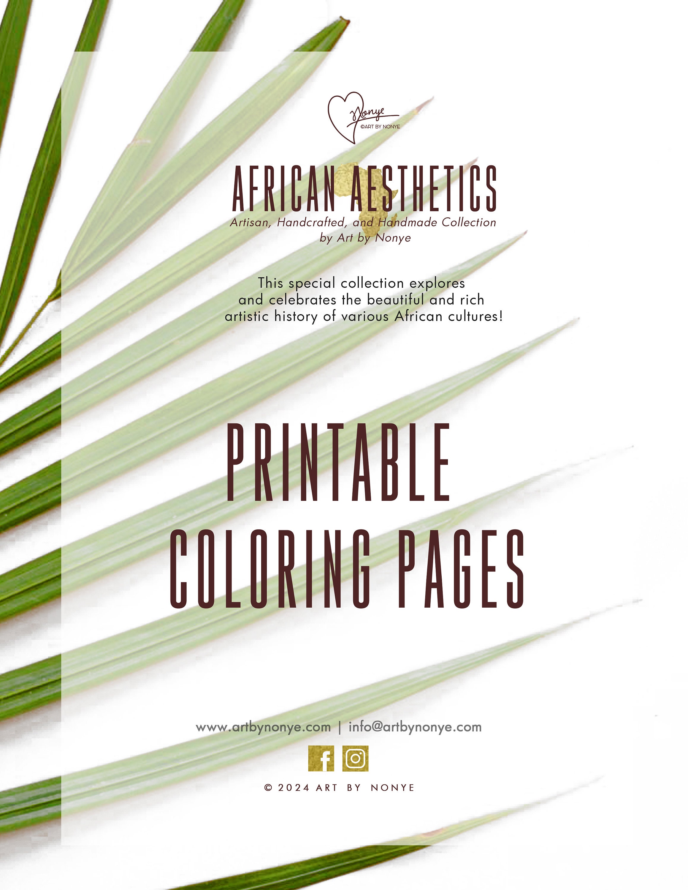 14 African Prints Printable Coloring Pages by Art by Nonye Digital File ...