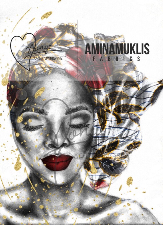 Aminanonye African Queen Ankara Headwrap Art Prints Limited Etsy