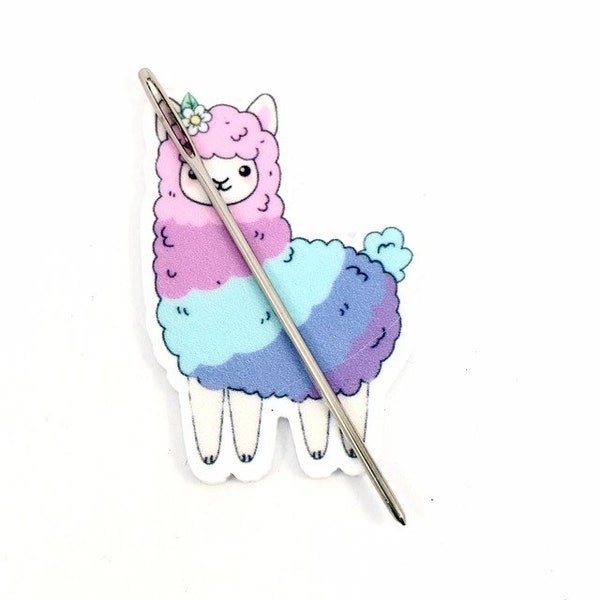 Needle minder, magnetic needle minder, needle keeper, nanny minder, sewing accessories, cross stitch, embroidery, sewing quilting, llama