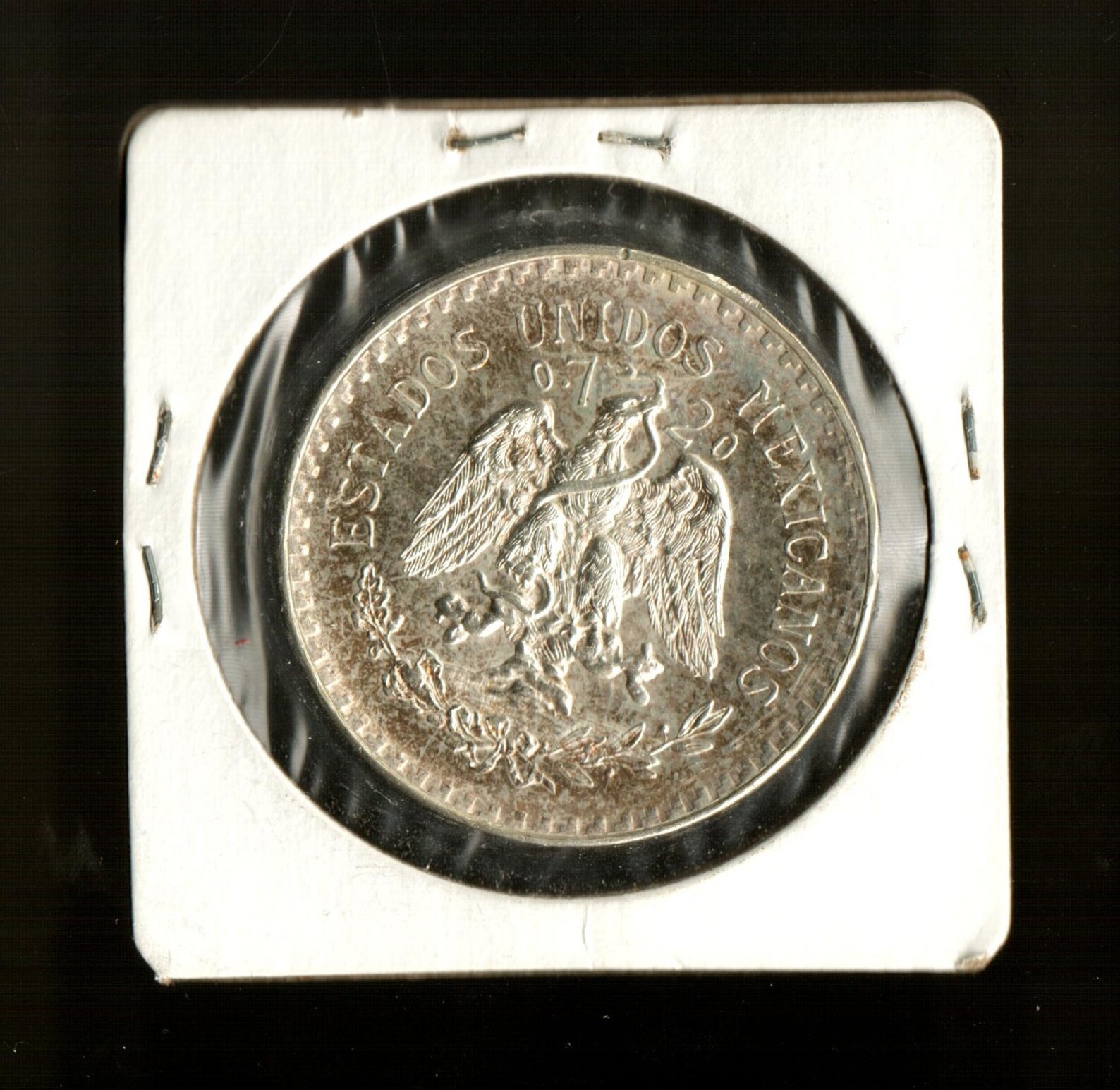 1943 Un Peso Mexico cap and ray Silver coin. AUNC WW2 era ...