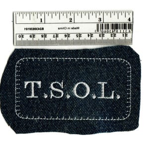 T.S.O.L. tribute patch punk rock The true sounds of liberty, made from my old work pants, hand stitched on a machine made in PA Washington