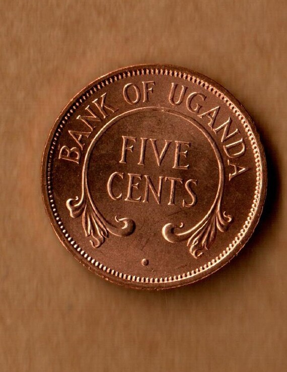 Elephant animal wildlife coin Uganda 5 cents