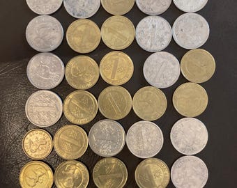 37 piece coins lot of Finland, 1 Markka's mostly 1970 - 1994