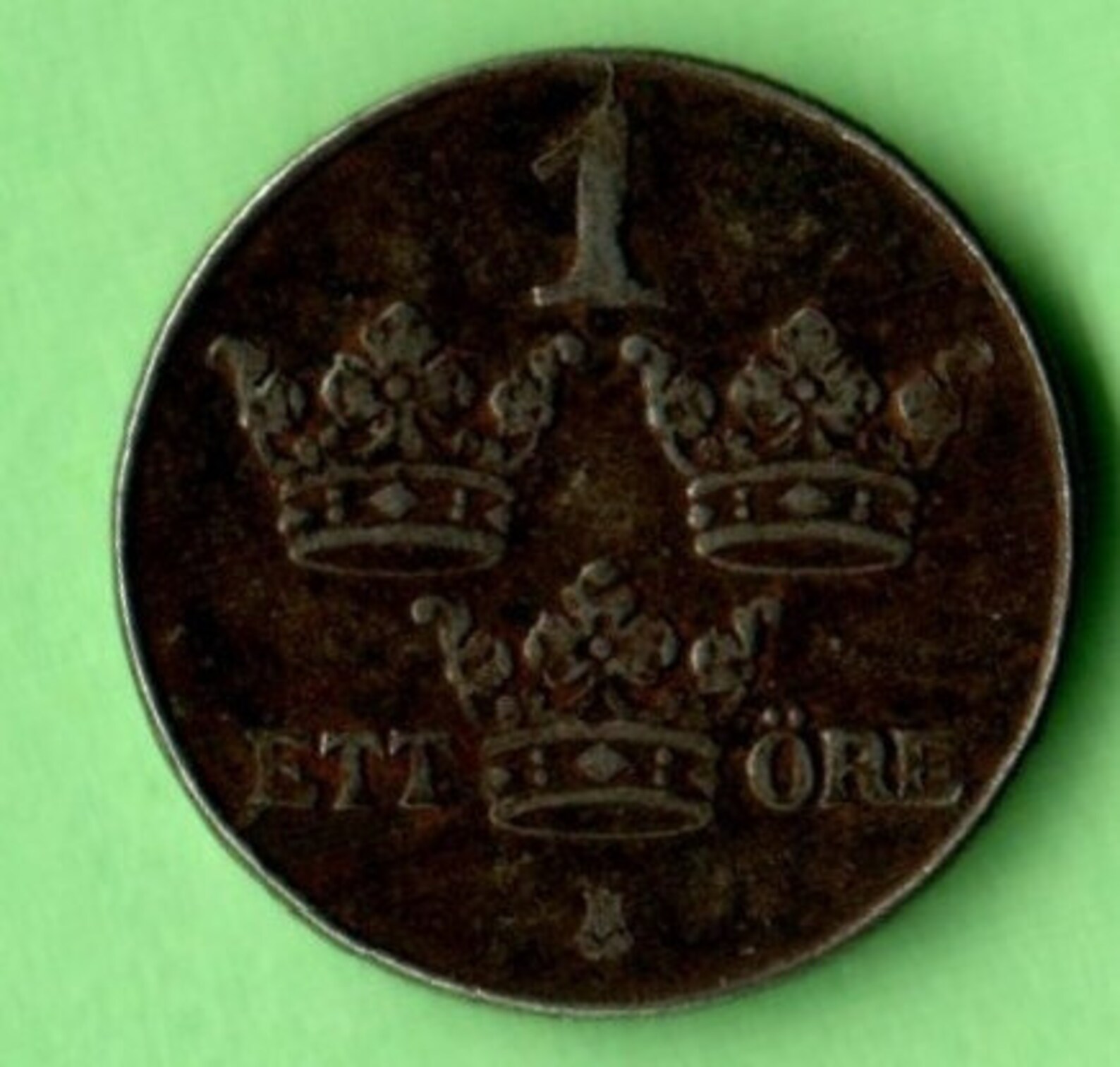 1949 coin Sweden 1 ore 3 crowns on coin Iron coins minted Etsy