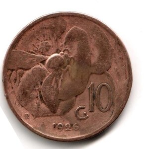 BRILLIANT, UNCIRCULATED 1954 Italian HONEYBEE (and Olive