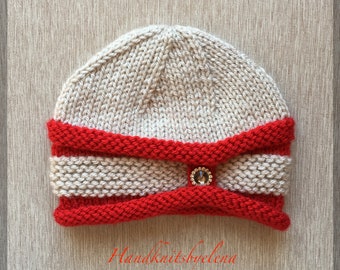 Knitting Pattern Hat "Silvia" in Sizes 3-6 Months ,1-3 Years and Child/Adult, Medium Worsted/ Aran Yarn, Seamless