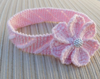 Instant Download Knitting Pattern Baby Headband "Katie" 0-3, 3-6, 6-12, 12 months +