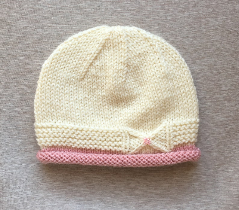 Knitting Pattern Instant Download Hat With a Small Bow, Sizes 3-6 ...