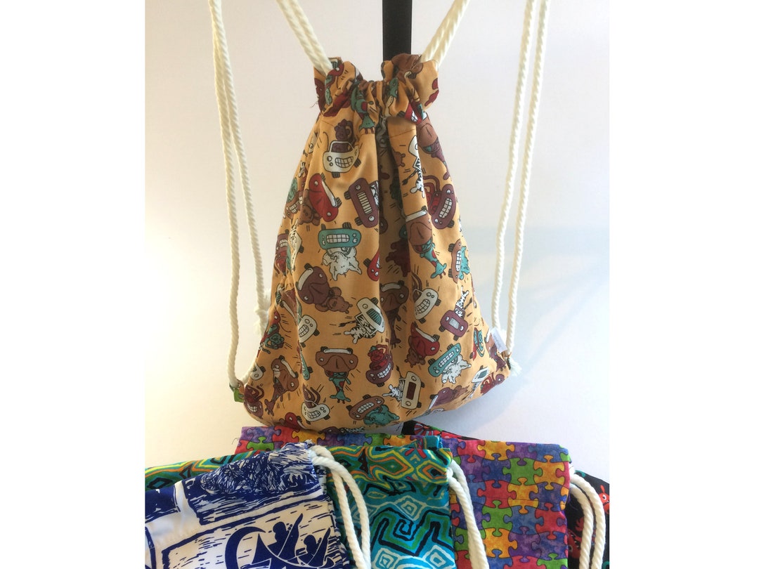 Rope Tote Small Bright Fun Colors/patterns Blue / Hawaii / - Etsy