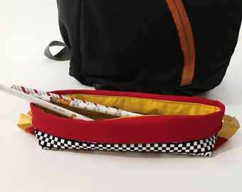 Zippered Pouch for School, Travel or Home - Art Supply Bag - Mini Makeup Bag - Sewing Supplies Holder - 7.5"x2"x2" NASCAR