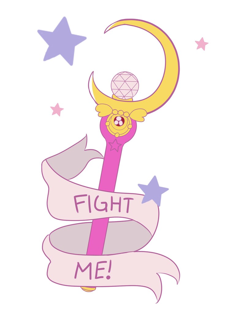 Sailor Moon Wand Fight Me Poster Etsy